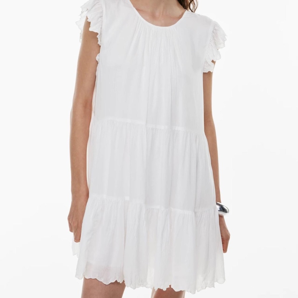 Aritzia Wilfred Sidonie Dress White Tiered Mini Dress XS